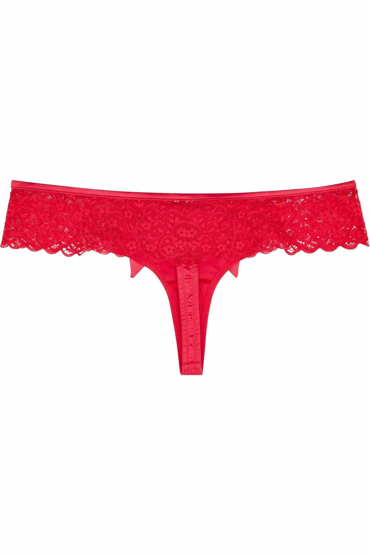 Playful Promises Ruby Pink Satin Crossover Thong Outlet 5 Playful Promises Ruby Pink Satin Crossover Thong Outlet