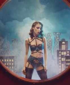 Playful Promises Sky Lace Harness Brief