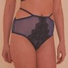 Playful Promises Outlet Tabitha Blue Embroidery High Waist Brief