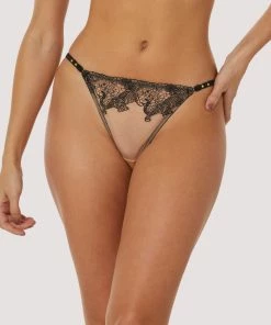 Playful Promises Knickers Tiger Peach Mesh Embroidered Brief