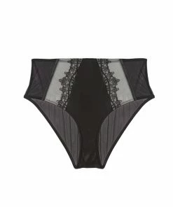 Playful Promises Wren Black Illusion Mesh And Satin High Waist Brief Luxe Bras 23 Playful Promises Wren Black Illusion Mesh And Satin High Waist Brief Luxe Bras