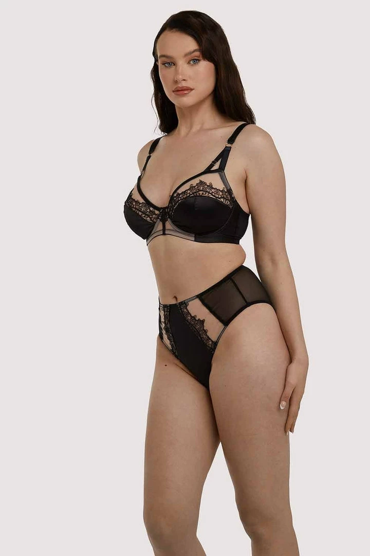 Playful Promises Wren Black Illusion Mesh And Satin High Waist Brief Luxe Bras 7 Playful Promises Wren Black Illusion Mesh And Satin High Waist Brief Luxe Bras