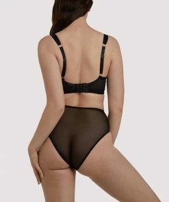 Playful Promises Wren Black Illusion Mesh And Satin High Waist Brief Luxe Bras 18 Playful Promises Wren Black Illusion Mesh And Satin High Waist Brief Luxe Bras