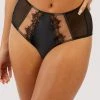 Playful Promises Wren Black Illusion Mesh And Satin High Waist Brief Luxe Bras