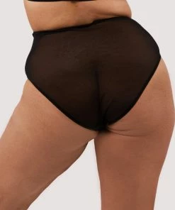 Playful Promises Wren Black Illusion Mesh And Satin High Waist Brief Luxe Bras 21 Playful Promises Wren Black Illusion Mesh And Satin High Waist Brief Luxe Bras