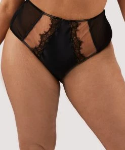 Playful Promises Wren Black Illusion Mesh And Satin High Waist Brief Luxe Bras 20 Playful Promises Wren Black Illusion Mesh And Satin High Waist Brief Luxe Bras