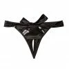 Playful Promises Wren Black Satin And Lace Ouvert Thong Luxe Bras