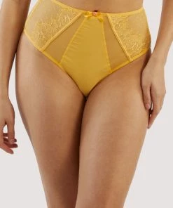 Playful Promises Knickers Ziggy Mango Lace And Spotted Mesh High Waisted Brief