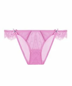 Playful Promises Ziggy Pink Lace And Spotted Mesh Brief Knickers