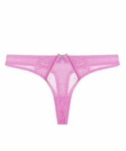 Playful Promises Ziggy Pink Lace And Spotted Mesh Thong Knickers 15 Playful Promises Ziggy Pink Lace And Spotted Mesh Thong Knickers