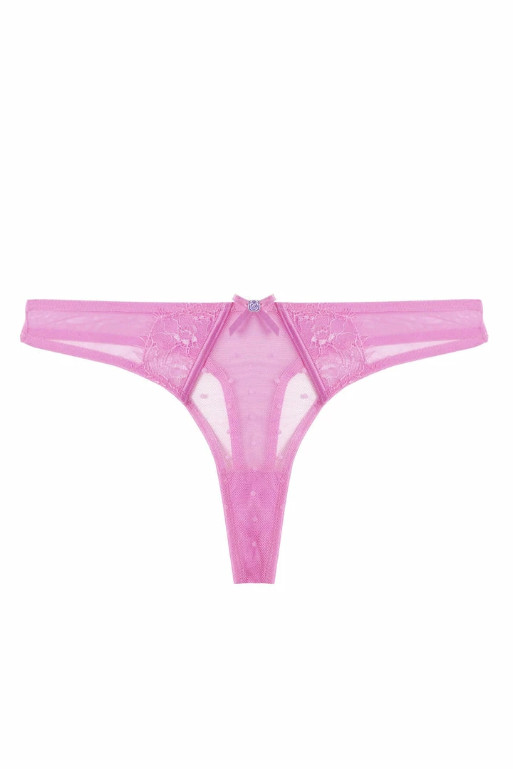Playful Promises Ziggy Pink Lace And Spotted Mesh Thong Knickers 9 Playful Promises Ziggy Pink Lace And Spotted Mesh Thong Knickers
