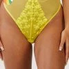 Playful Promises Knickers Audre Yellow Embroidery High Waisted Thong