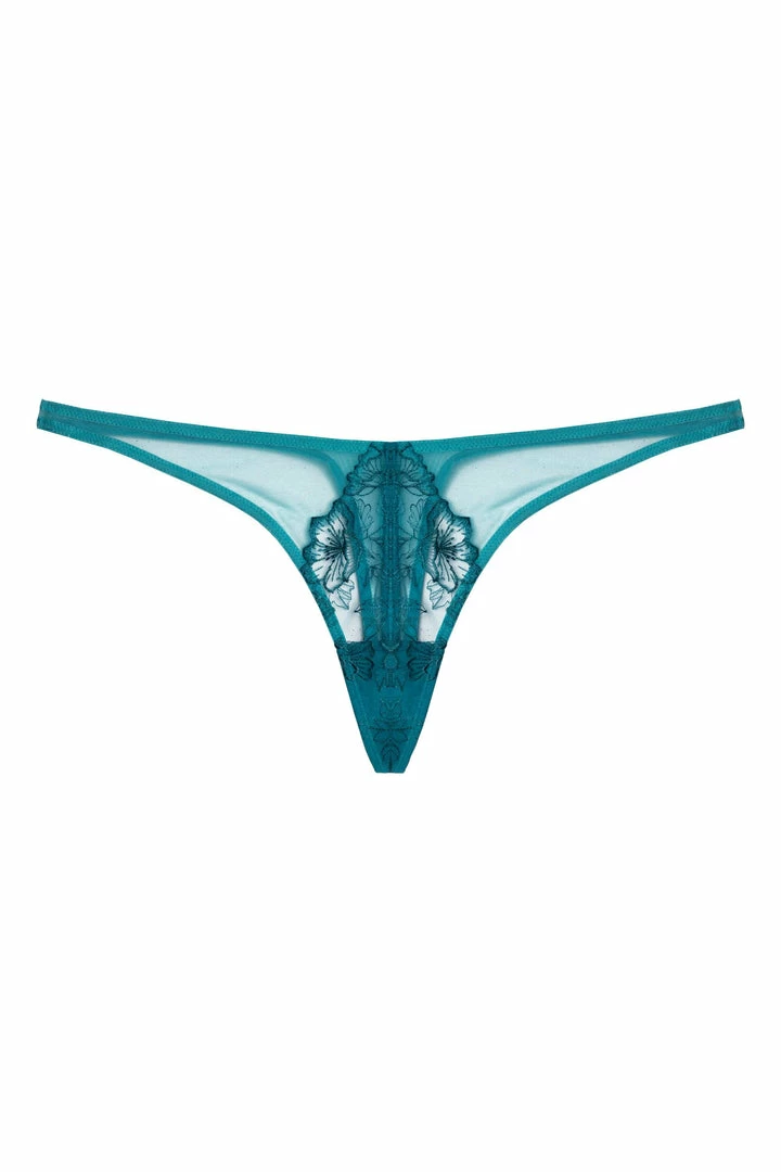 Playful Promises Knickers Marsha Teal Embroidery Thong 6 Playful Promises Knickers Marsha Teal Embroidery Thong