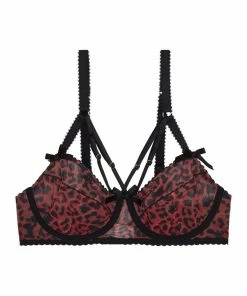 Playful Promises Outlet Josie Leopard Mesh Picot Non Padded Bra Core