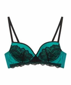 Playful Promises Kate Teal Satin Core Bra