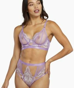 Playful Promises Fenella Lace And Net High Waist Brief Outlet
