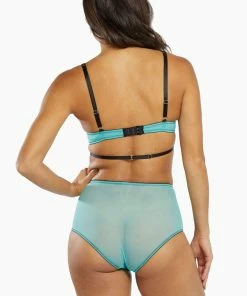 Playful Promises Henrietta Teal Lace Overlay High Waist Brief 14 Playful Promises Henrietta Teal Lace Overlay High Waist Brief