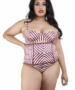 Playful Promises Beatrix Red Placement Stripe Waspie Curve Outlet
