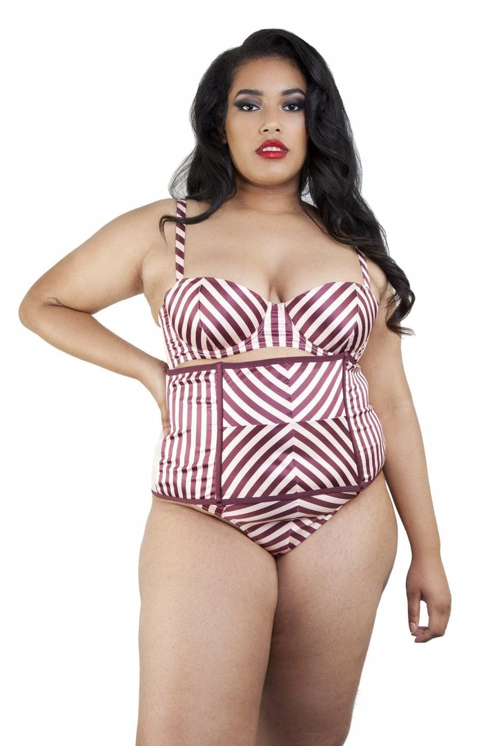 Playful Promises Beatrix Red Placement Stripe Waspie Curve Outlet 3 Playful Promises Beatrix Red Placement Stripe Waspie Curve Outlet