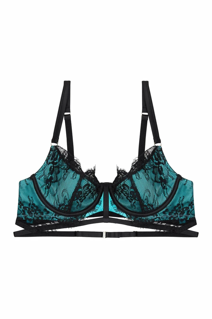 Playful Promises Henrietta Teal Lace Overlay Curve Bra 7 Playful Promises Henrietta Teal Lace Overlay Curve Bra