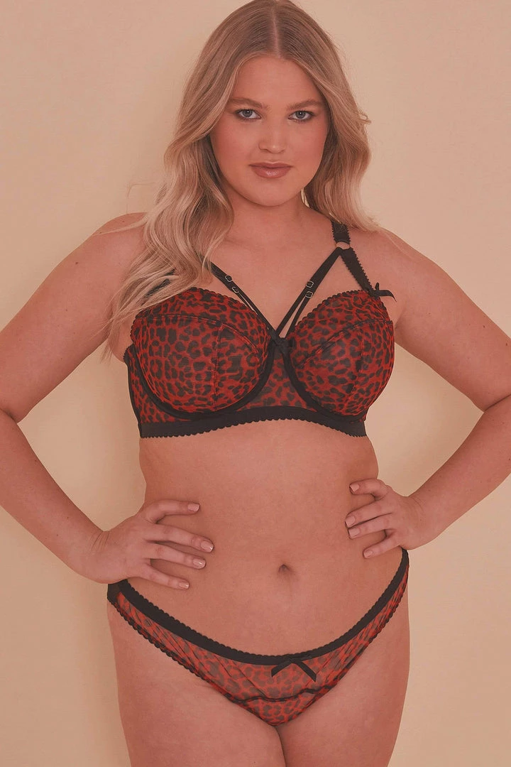 Playful Promises Josie Leopard Mesh Picot Cheeky Brazilian Brief Curve Outlet 6 Playful Promises Josie Leopard Mesh Picot Cheeky Brazilian Brief Curve Outlet