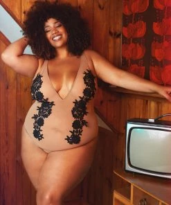 Playful Promises Curve Exclusive Alaina Illusion Mesh And Black Embroidery Body Bodies