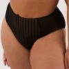 Playful Promises Curve Exclusive Knickers Presley Black Stripe And Lace Trim Brief