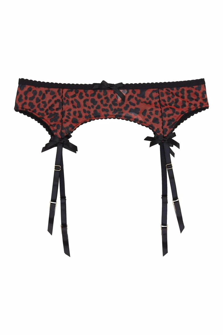 Playful Promises Josie Leopard Mesh Picot Suspender Belt Curve Outlet 7 Playful Promises Josie Leopard Mesh Picot Suspender Belt Curve Outlet
