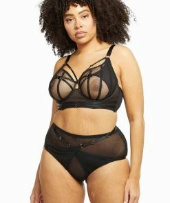 Playful Promises Eddie Black Crossover Wrap High Waist Brief Luxe Bras