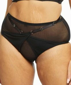 Playful Promises Eddie Black Crossover Wrap High Waist Brief Luxe Bras