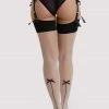 Playful Promises Hosiery Bow Back Seam Stockings Creme De Peche
