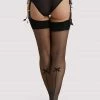 Playful Promises Bow Back Seamed Stockings Black