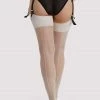 Playful Promises Hosiery Creme De Peche Seamed Stockings
