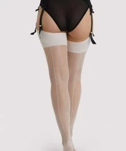 Playful Promises Hosiery Creme De Peche Seamed Stockings