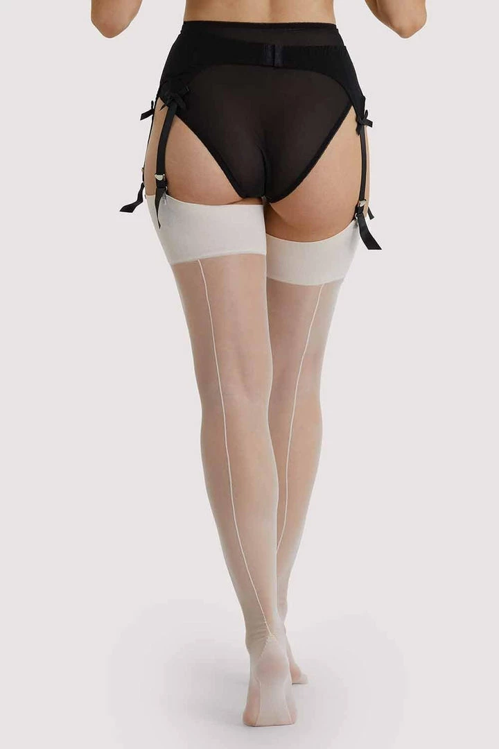 Playful Promises Hosiery Creme De Peche Seamed Stockings 3 Playful Promises Hosiery Creme De Peche Seamed Stockings