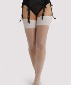 Playful Promises Hosiery Creme De Peche Seamed Stockings