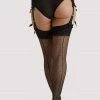 Playful Promises Hosiery Dotty Seamed Stockings With Bow Black