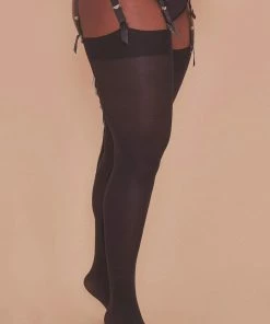 Playful Promises Fringe Stockings Black Hosiery