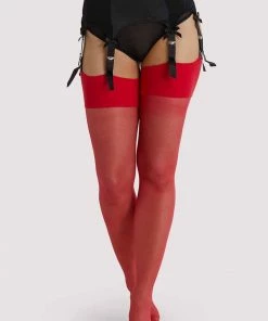 Playful Promises Lollipop Red Seamed Stockings Hosiery