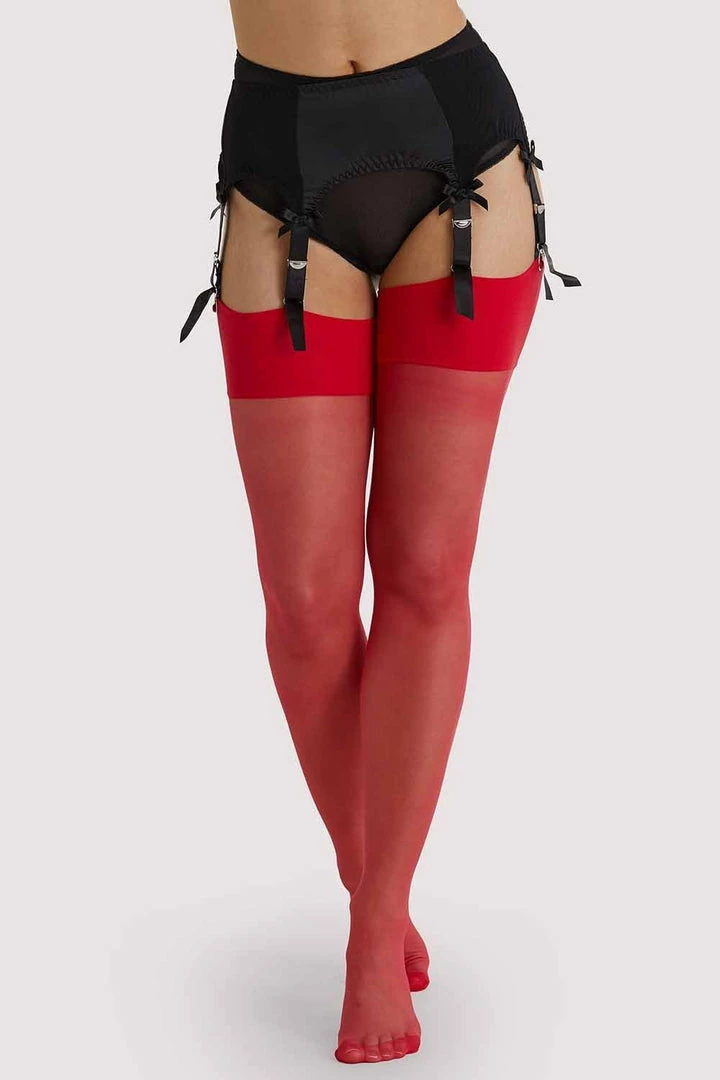 Playful Promises Lollipop Red Seamed Stockings Hosiery 4 Playful Promises Lollipop Red Seamed Stockings Hosiery