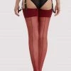 Playful Promises Seamed Stockings Merlot Hosiery