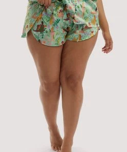 Playful Promises Nightwear Bodil Jane Recycled Nudes & Flowers Satin Short