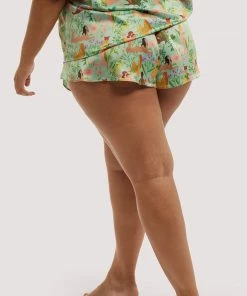 Playful Promises Nightwear Bodil Jane Recycled Nudes & Flowers Satin Short