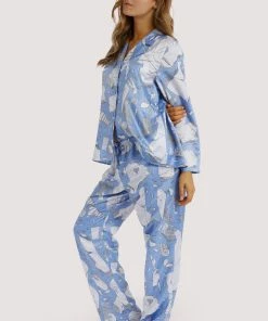 Playful Promises Logan Spector Recycled Blue Statues Long Sleeve Top