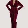 Playful Promises Velvet Wine Red Pyjama Set