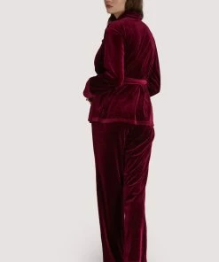 Playful Promises Velvet Wine Red Pyjama Set 10 Playful Promises Velvet Wine Red Pyjama Set