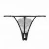 Playful Promises Erotic Black Lace Strappy Crotchless Thong