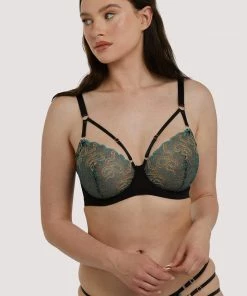 Playful Promises Dakota Green & Gold Snake Bra