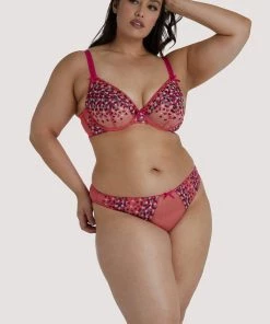 Playful Promises Cherry Embroidery Coral Plunge Bra Bras 28 Playful Promises Cherry Embroidery Coral Plunge Bra Bras