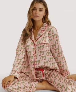 Playful Promises Nightwear Bouffants Recycled Cheeta Satin Trousers